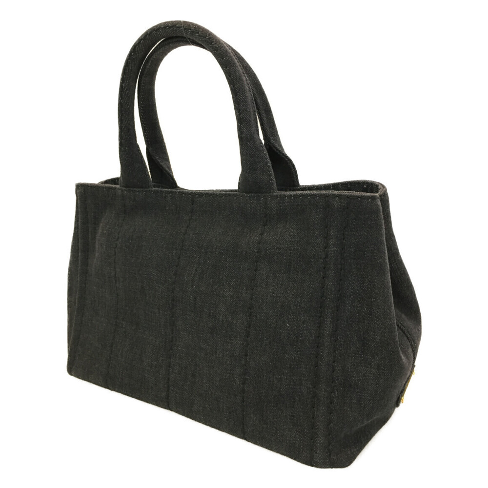 Prada denim Shoulder black tote Canapa bag